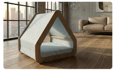 cuccia PIXI WOOD in legno di design per cani e gatti